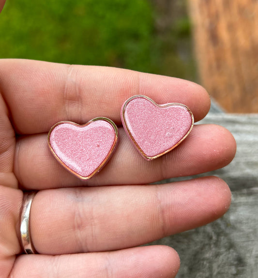 Pink Glitter Studs