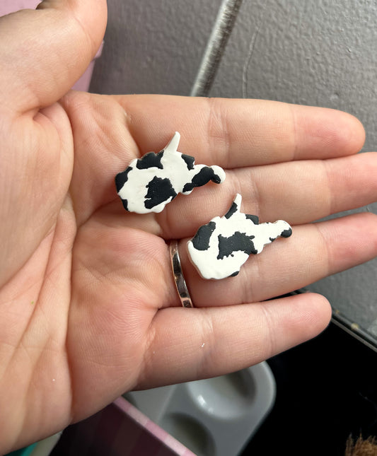 WV Studs Cow Print